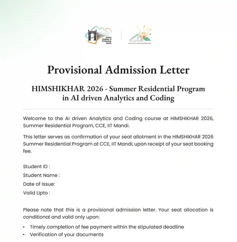  Admission Letter