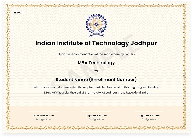 Sample certificate