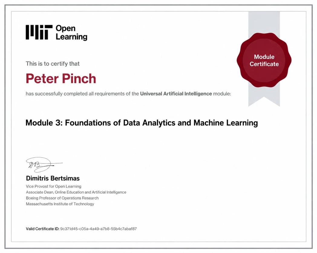 Module Certificate sample