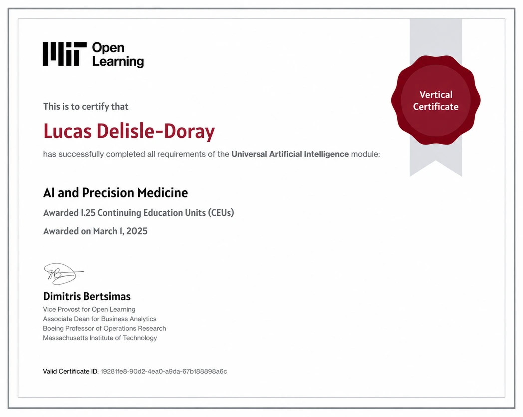 Program Certificate sample