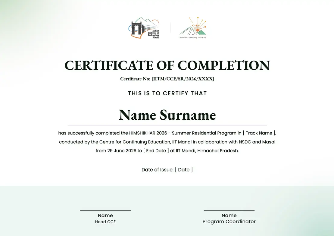 Completion certificate