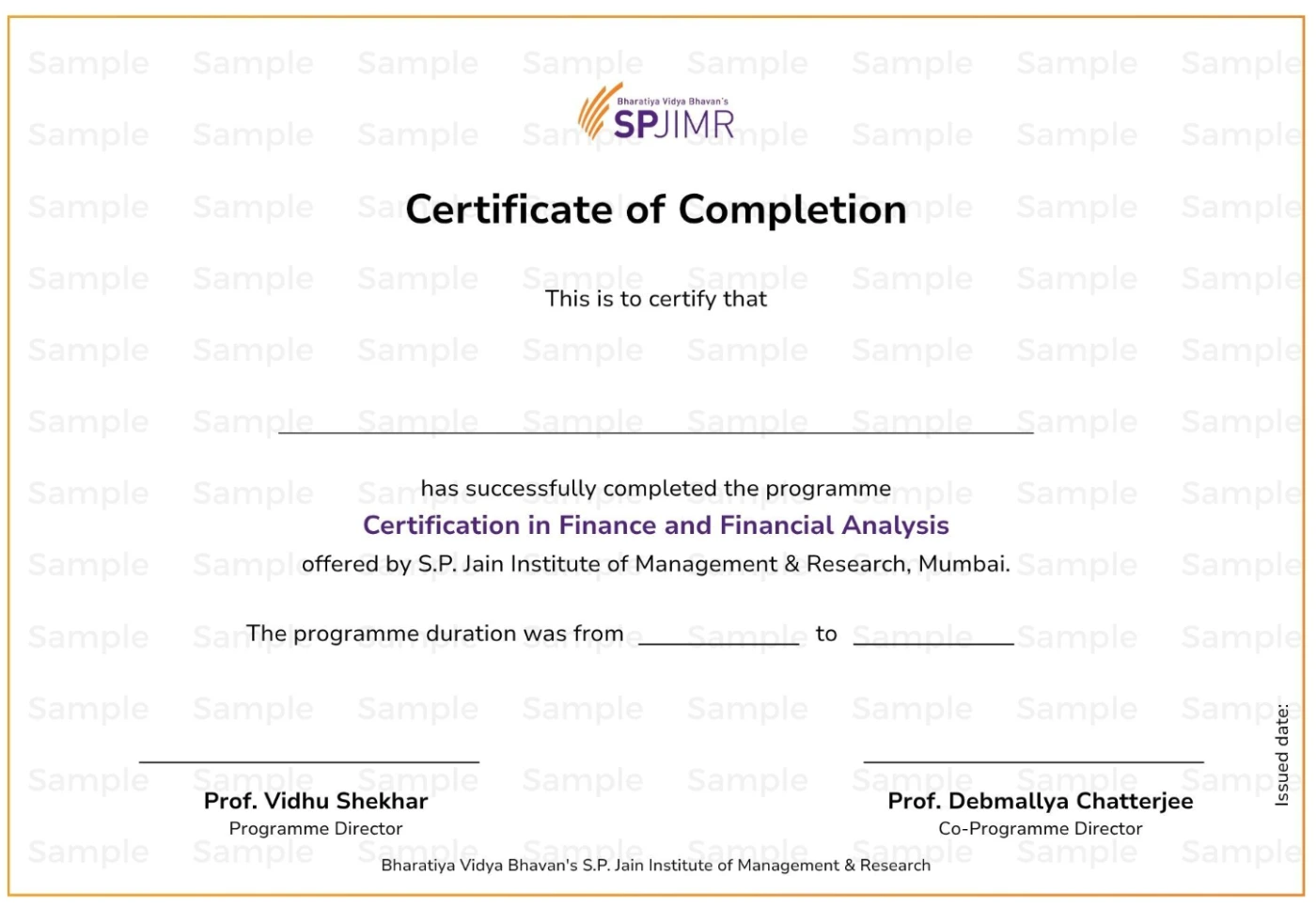 Certification by SPJIMR