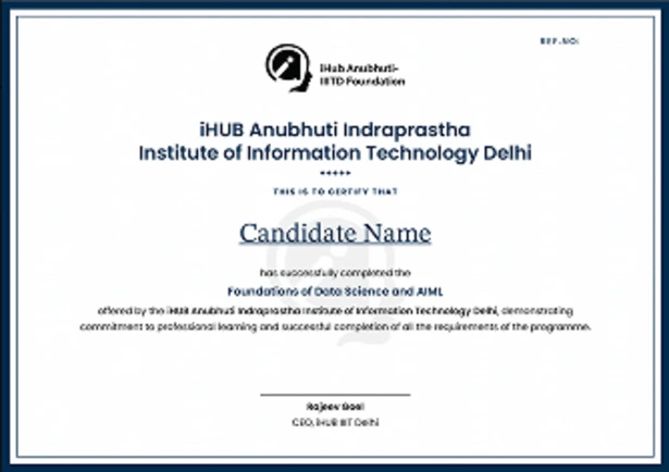 Certification by iHub IIIT Delhi
