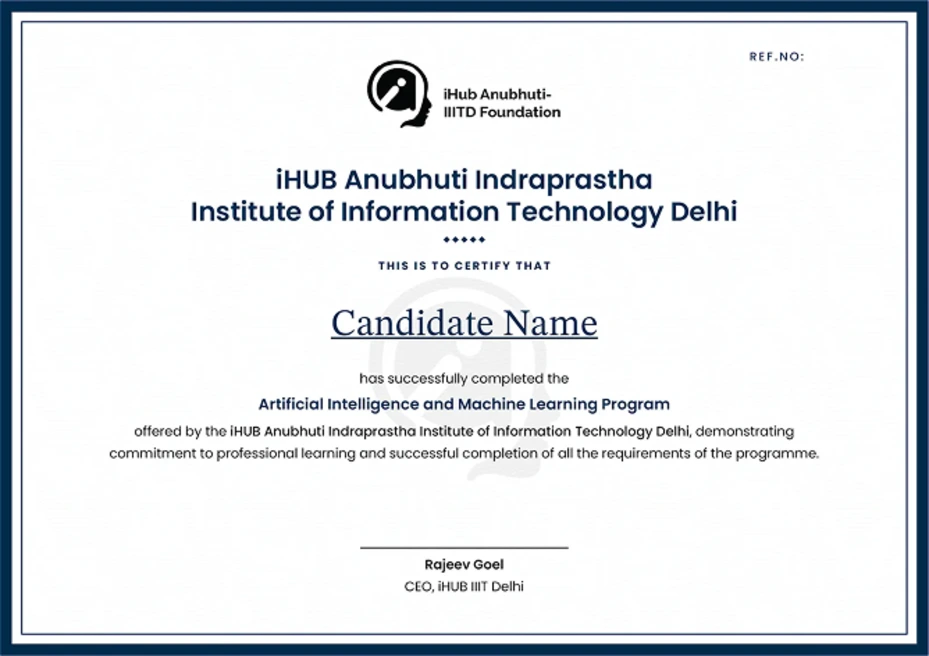 Certification by iHub IIIT Delhi