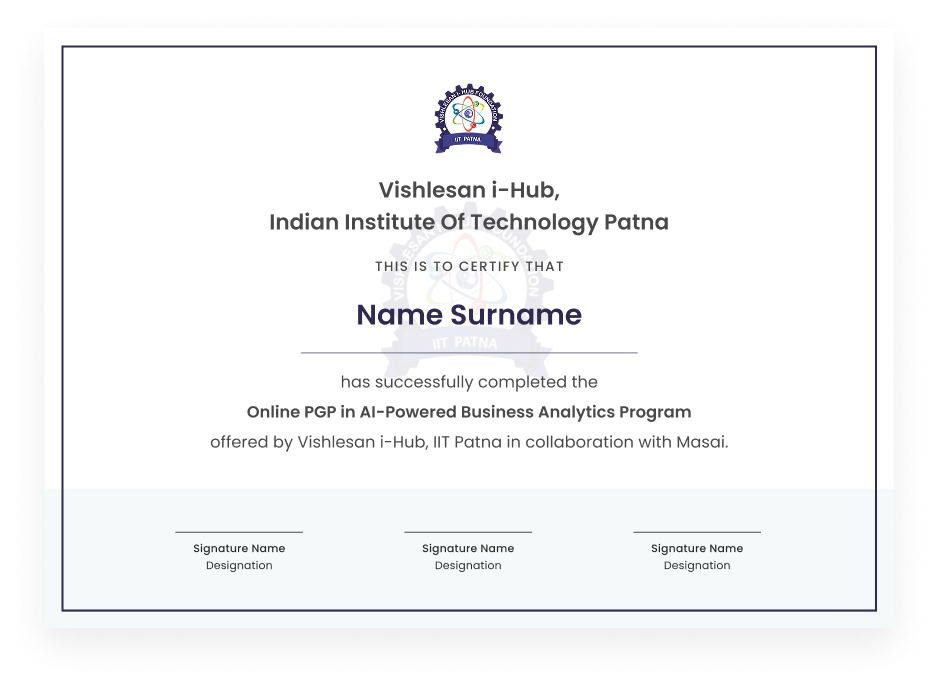 Vishlesan i-Hub, IIT Patna Certification