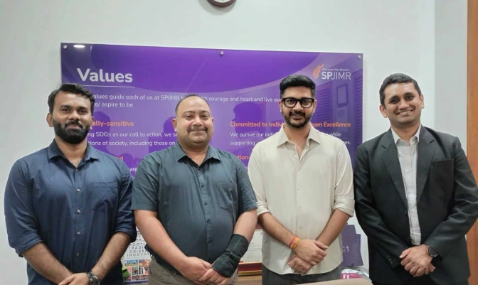 Prof. Varun Nagaraj, Dean, SPJIMR. Prof. Debmallya Chatterjee, Chairperson PGDM Online with Masai Team at the signing in Mumbai, March 2026
