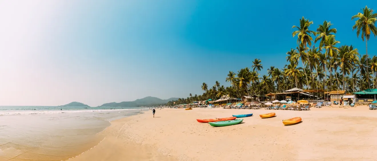 The Goa venue on the coast at dusk
