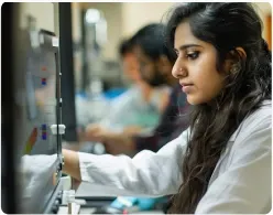 Student working in a lab